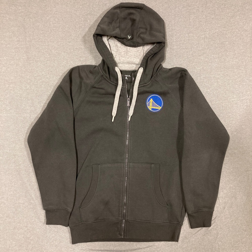 Antigua Golden State Warriors Mens Gray Full Zip Hoodie Sweatshirt Size Medium